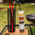 5PCS Outdoor Camping Spice Container Set Travel BBQ Seasoning Storage Box Use - Black
