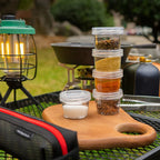 5PCS Outdoor Camping Spice Container Set Travel BBQ Seasoning Storage Box Use - Black
