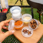 5PCS Outdoor Camping Spice Container Set Travel BBQ Seasoning Storage Box Use - Black