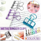 Solid Color Hollow Out Swallowtail Metal Binder Bookmark Clips Office Supplies - Blue
