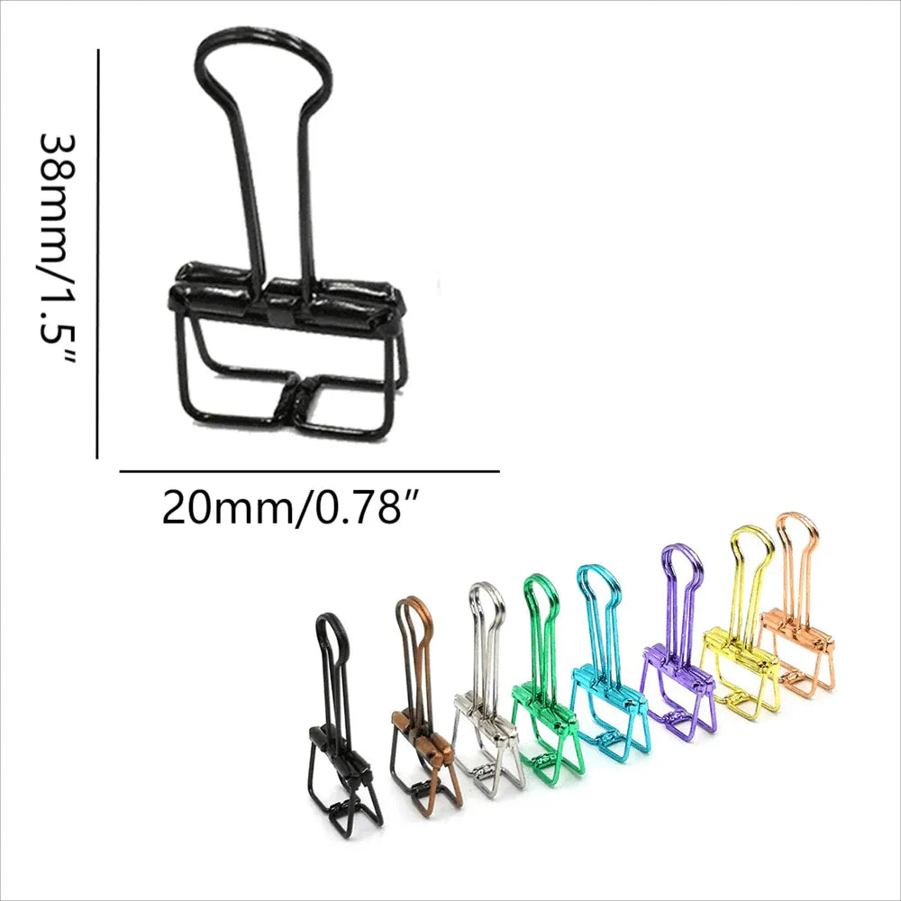 Solid Color Hollow Out Swallowtail Metal Binder Bookmark Clips Office Supplies - Gold