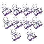 Solid Color Hollow Out Swallowtail Metal Binder Bookmark Clips Office Supplies - Purple
