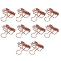 Solid Color Hollow Out Swallowtail Metal Binder Bookmark Clips Office Supplies - Rose Gold