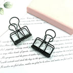 Solid Color Hollow Out Swallowtail Metal Binder Bookmark Clips Office Supplies - Silver