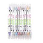 10-Color Set Double Head Shimmer Marker Pens for Albums & Doodles - 10-Colour Set
