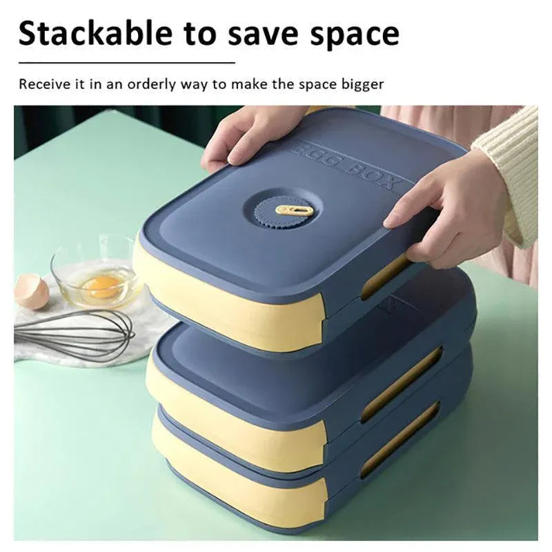 Drawer Type Eggs Tray Fruit Storage Box Kitchen Stacking Holder Food Container - Blue