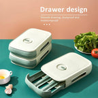 Drawer Type Eggs Tray Fruit Storage Box Kitchen Stacking Holder Food Container - Blue