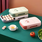 Drawer Type Eggs Tray Fruit Storage Box Kitchen Stacking Holder Food Container - Pink