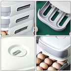 Drawer Type Eggs Tray Fruit Storage Box Kitchen Stacking Holder Food Container - White