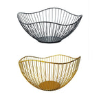 Large Iron Fruit Storage Basket Home Decor Snack Candy Plate Living Room Basket - Gold