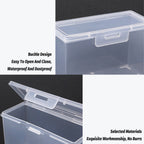 10PCS Card Storage Box Transparent Plastic Holder ID Business Card Organizer - Long And Tall