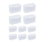 10PCS Card Storage Box Transparent Plastic Holder ID Business Card Organizer - Wide And Short