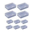 10PCS Card Storage Box Transparent Plastic Holder ID Business Card Organizer - Wide And Short