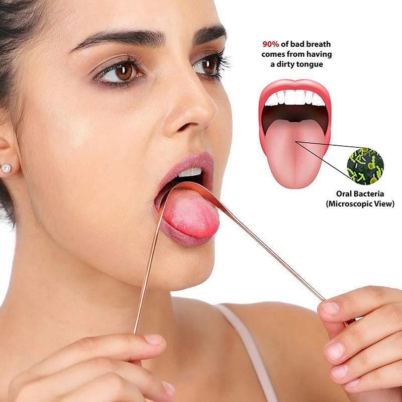 Pure Copper Tongue Scraper Cleaner Thick 12Gm Ayurvedic Dental Hygiene Oral Care - 1PC
