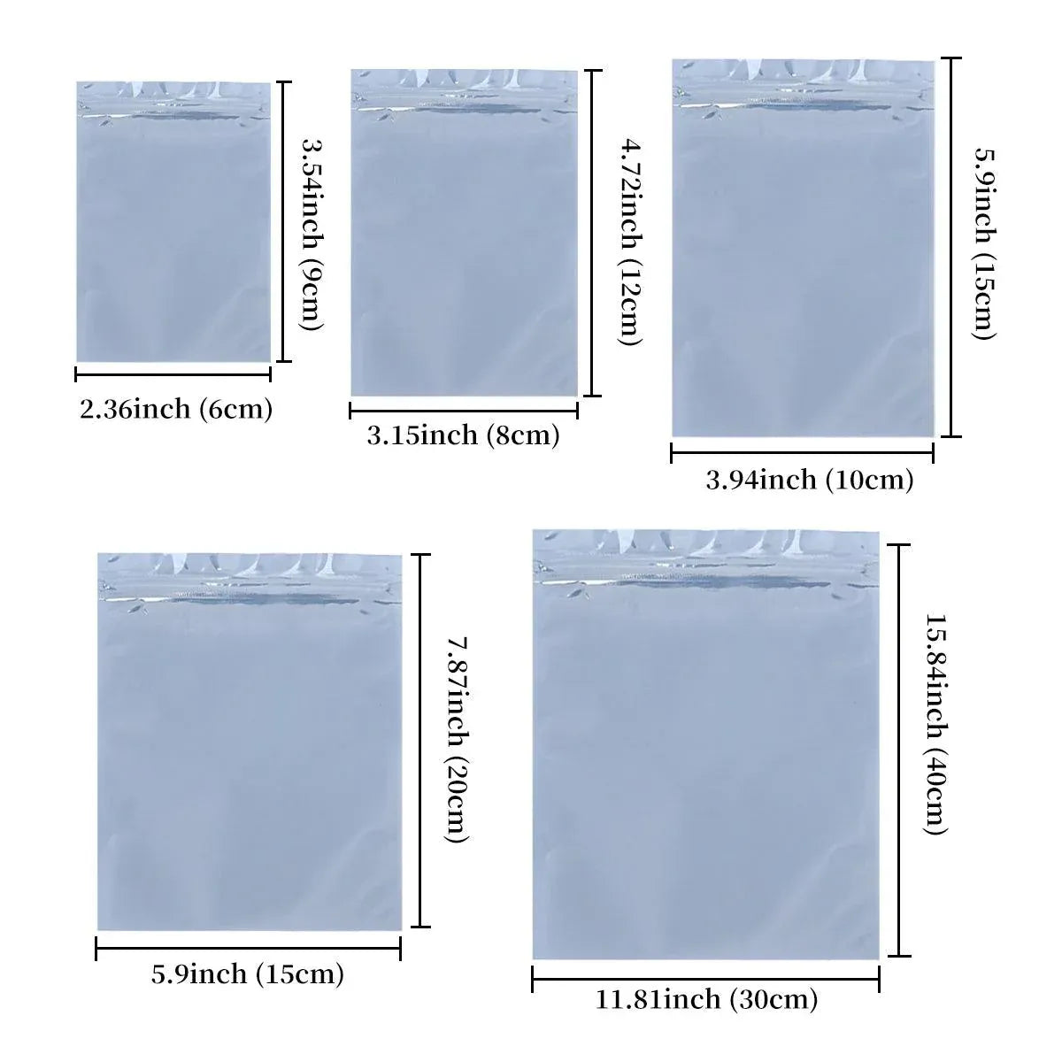 Plastic Self Sealing Bags 100PCS Anti Static Semi Transparent Resealable - 6x9cm