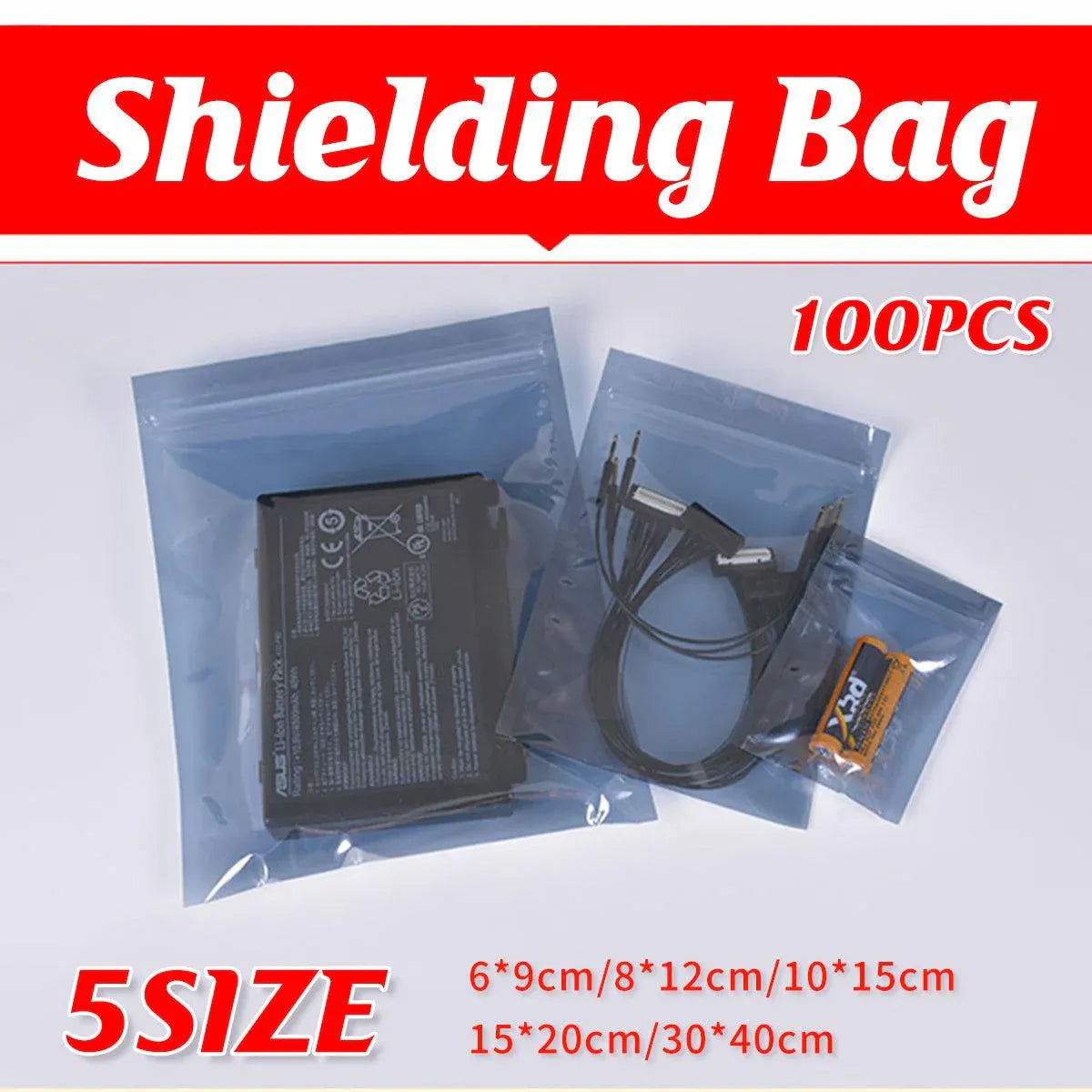 Plastic Self Sealing Bags 100PCS Anti Static Semi Transparent Resealable - 15x20cm