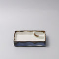 Sushi Plate Inbuilt Sauce Dish 15cm Tenmokku Edge Design
