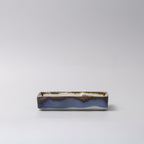 Sushi Plate Inbuilt Sauce Dish 15cm Tenmokku Edge Design