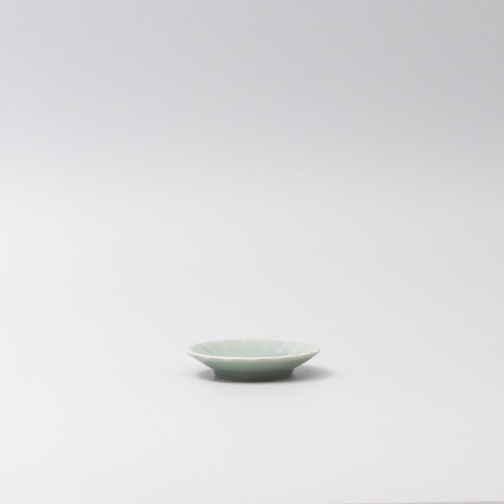 Sauce Dish 8cm Scallop Celadon Gloss Glaze