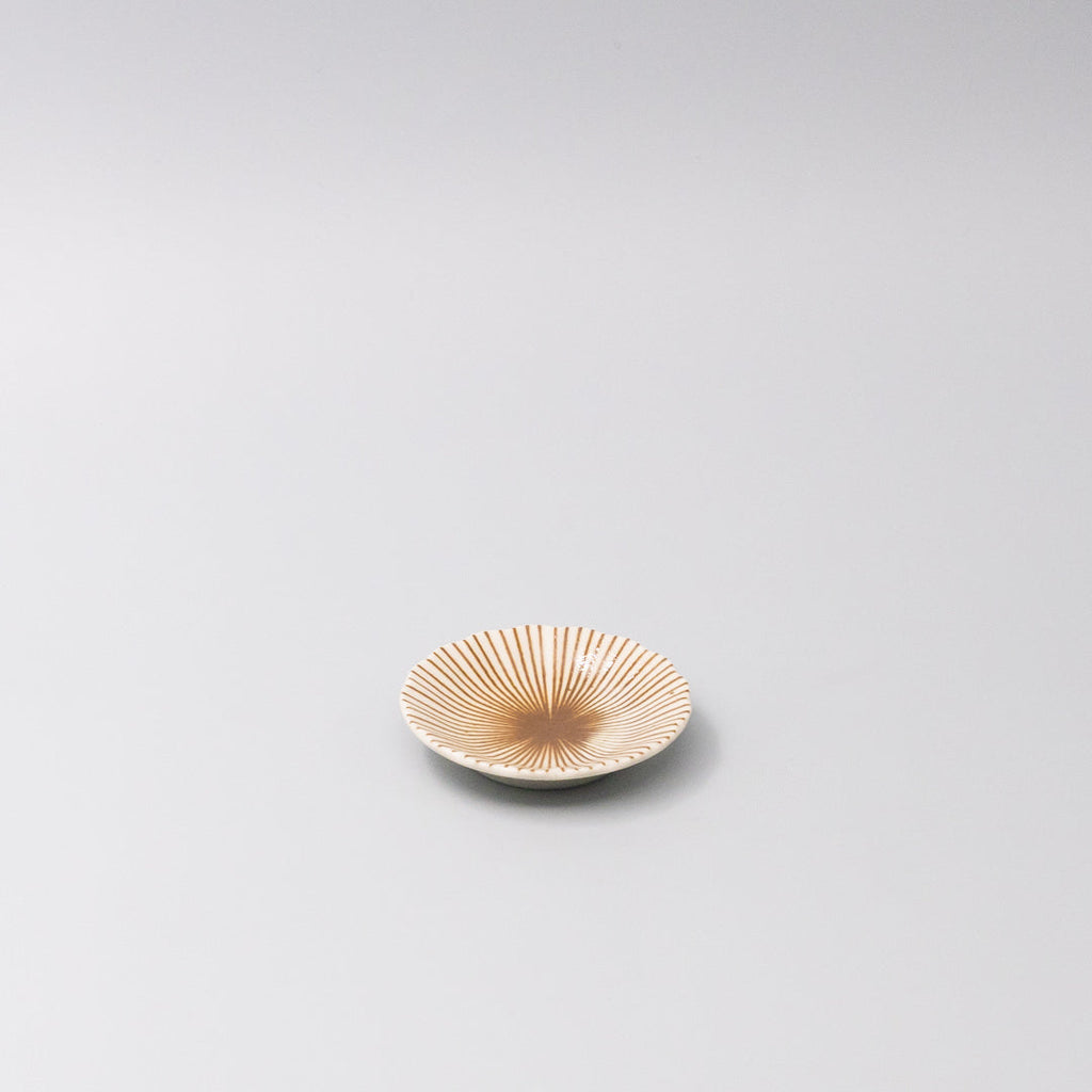 Sauce Dish 8cm Radiant Line Toffee Stripe Glaze