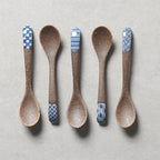 Spoon Small Bisque Indigo Asanoha