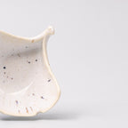 Gingko Leaf Sauce Dish 30ml Ivory Fleck