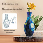 3D Puzzle Vase 160 Piece DIY Flower Vase Kit - Starry Sky Art, Reusable Inner Water Cup, Stable Decorative Display for Home, Office and Gift Giving