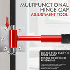 4 in 1 Door Hinge Adjustment Wrench Set - Heavy Duty Hinge Bender Tool with 14, 19, 23 and 25 mm Heads, Comfort Grip and Storage Pouch for Door Alignment