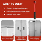 4 in 1 Door Hinge Adjustment Wrench Set - Heavy Duty Hinge Bender Tool with 14, 19, 23 and 25 mm Heads, Comfort Grip and Storage Pouch for Door Alignment
