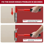 4 in 1 Door Hinge Adjustment Wrench Set - Heavy Duty Hinge Bender Tool with 14, 19, 23 and 25 mm Heads, Comfort Grip and Storage Pouch for Door Alignment