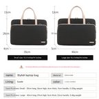 Grey Chic Padded Laptop Bag for 15.6-Inch Notebooks - Versatile Shoulder Briefcase with Trolley Strap
