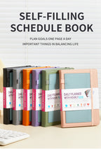 Grey A5 PU Leather Agenda for Productivity & Time Management-Undated Daily & Hourly Planner Pro