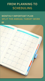 Black 2026 A5 English Daily Planner Notebook 365-Day Schedule Book for Monthly & Annual Planning