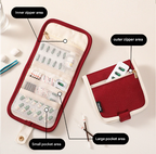 Beige Travel Medicine Pouch & Cosmetic Organizer - Large Capacity, High-End Storage Bag, Toiletry Bag 13x13x3cm