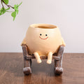 Cute Swing Planter - Hanging Succulent Pot, Craft Ornament for Outdoor Garden & Courtyard Plants