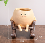 Cute Swing Planter - Hanging Succulent Pot, Craft Ornament for Outdoor Garden & Courtyard Plants