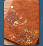 Black A5 Premium Notebook Gift Set with Pen - PU Leather Journal with Gold Oriental Art - 200 Pages Business Diary & Corporate Gift Box (Lotus & Crane Design)