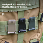 10 Pack Black MOLLE Clip Tactical Strap-Management Tool -  Ultralight Portable Backpack Buckle for Tactical Outdoor Gear Attachment