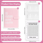 Black 100 Envelope Savings Challenge Binder - A5 Budget Planner & Money Organizer with Zipper Pockets - Perfect for Couples & Families