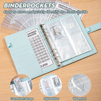 White 100 Envelope Savings Challenge Binder - A5 Budget Planner & Money Organizer with Zipper Pockets - Perfect for Couples & Families
