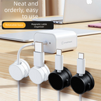 10-PCS White 360 Degree Rotating Cable Organizer with Magnetic Mount for Desktop Wire Management