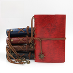 2-Pack A6 Nautical Vintage PU Leather Student Notebook - Pirate Style Strapped Diary with 150 Pages of Refillable Kraft Paper(Grass Green)
