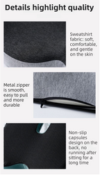 Black-Grey Ergonomic Memory Foam Seat Cushion & Lumbar Support(44x42x32CM) - Relieves Sciatica & Corrects Posture with Breathable Cover