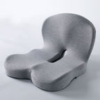 Grey Ergonomic Memory Foam Seat Cushion & Lumbar Support(44x42x32CM) - Relieves Sciatica & Corrects Posture with Breathable Cover