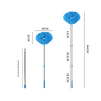 Light blue Long Handle Ceiling Fan Duster with Hollow Microfiber Head and Extendable Stainless Steel Pole for High Reach Home Cleaning Efficiency