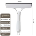 2-PCS White 3-in-1 Window Squeegee with Built-in Spray Bottle and TPR Scraper for Glass and Car Windshields Professional Multi-Purpose Local Cleaning Solution