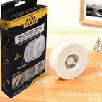 Multifunctional Reusable Nano Double-Sided Tape 2 Rolls with Dust Covers Heavy Duty Mounting Solution for Local Home and Office Organization