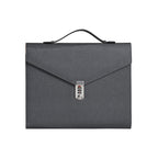 Black Anti-Theft Document Organizer with Secure Password Lock - Waterproof PU Leather Confidential File Bag
