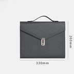 Black Anti-Theft Document Organizer with Secure Password Lock - Waterproof PU Leather Confidential File Bag