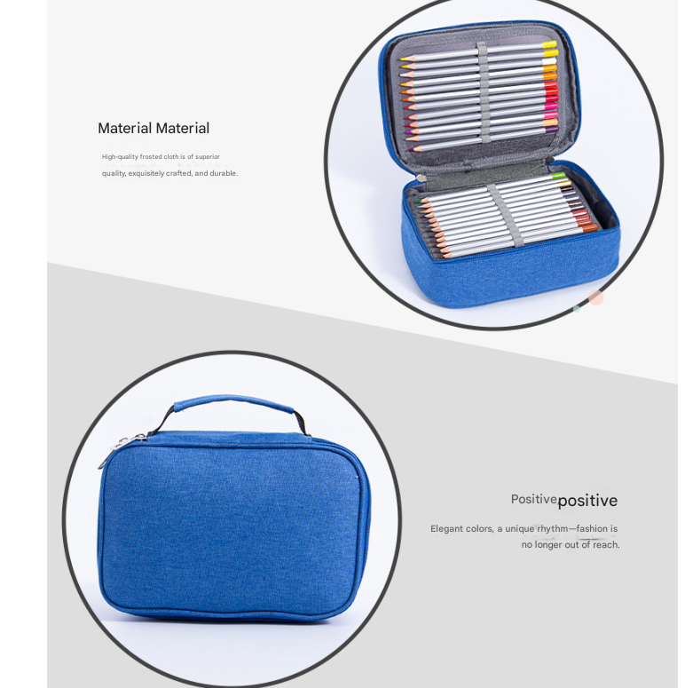 Black72-Slot Pencil Case  Large Capacity -Oxford Cloth Storage for Students, Artists & Stationery (23x7x16 cm, 228g)